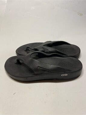 Oofos Recovery Sandals Sz US M8 W10 EU 41~ Flip Flop Thong Black